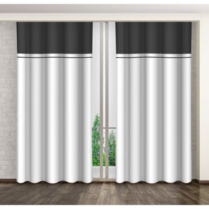 Bílo šedý dekorační závěs se zavěšením kolíčky Délka: 260 cm