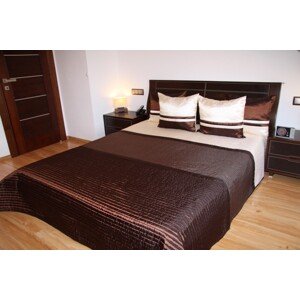 Luxusní přehozy na postel v hnědé barvě s pásky Prošívaný vzor Šířka: 220 cm | Délka: 240 cm (+ 11,00 €) + 2ks 50x60 cm se vzorem (navíc k standardním polštářem) + 7,90 € Hnědá