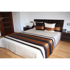 Luxusní přehozy na postel v béžové barvě s proužky Pruhovaný vzor Šířka: 220 cm | Délka: 240 cm (+ 11,00 €) + 4ks (2ks 40x40 cm a 2ks 50x60 cm, navíc k standardním) + 14,90 € Hnedá