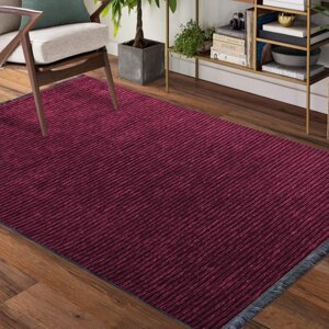 Stylový bordó protiskluzový koberec Šířka: 80 cm | Délka: 150 cm