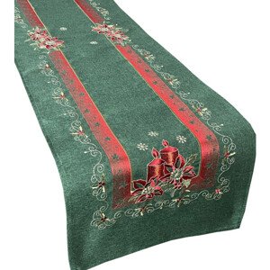 Vánoční zelená štola s výšivkou Šířka: 55 cm | Délka: 120 cm