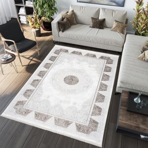 Jemný vintage koberec s hnědými ornamenty Šířka: 200 cm | Délka: 300 cm