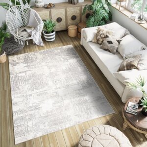 Krémový designový koberec se světle šedým vzorem Šířka: 160 cm | Délka: 220 cm