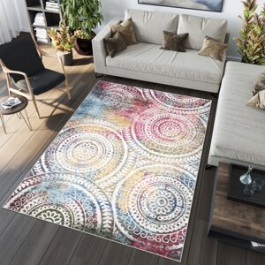 Trendy barevný koberec se vzorem mandaly Šířka: 140 cm | Délka: 200 cm