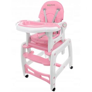 Dětská multifunkční židlička na krmení 3v1 ECOTOYS HC-223 PINK