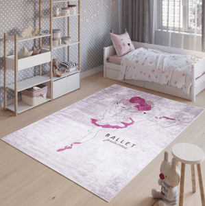 Dětský koberec s růžovou balerínkou Šírka: 140 cm | Dĺžka: 200 cm