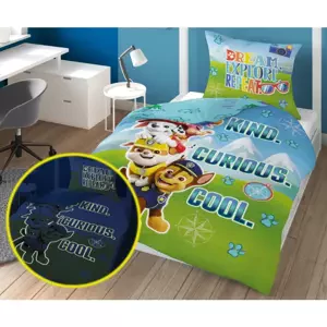 Bavlněné povlečení ve tmě svítí - PAW PATROL 2 části: 1 ks 140x200 + 1 ks 70x80