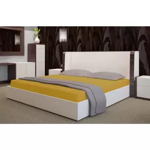 Froté prostěradlo s elastickou - hořčicově žluté Šírka: 140 cm | Dĺžka: 200 cm