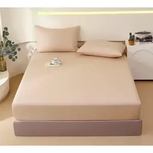 Bavlněné prostěradlo s gumou - béžové Šírka: 200 cm | Dĺžka: 220 cm