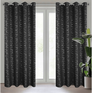 Elegantní závěs s jemným vzorem - černý Šířka: 140 cm | Délka: 250 cm