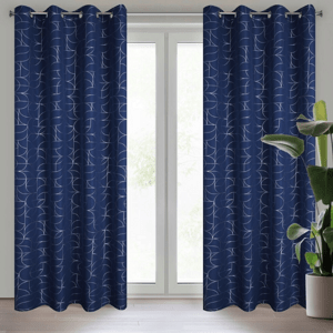 Elegantní závěs s jemným vzorem - modrý Šířka: 140 cm | Délka: 250 cm