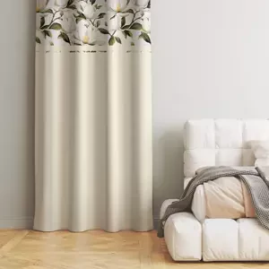 Dekorativní závěs v krémové barvě s květinami Šířka: 160 cm | Délka: 250 cm