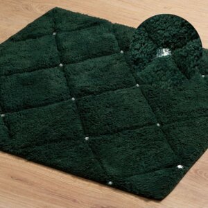 Luxusní koberec CHIC s krystaly - smaragdově zelený Šířka: 50 cm | Délka: 70 cm