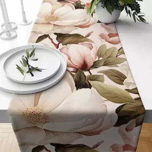 Ubrus, běhoun s motivem květu pivoňky v jemných tónech Šířka: 80 cm | Délka: 140 cm