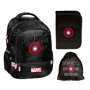 Školní sada CAPTAIN AMERICA AVENGERS - batoh + penál + taška na přezůvky