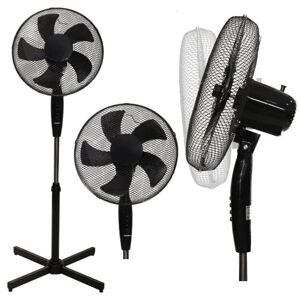 Stojanový ventilátor s 5 lopatkami - černý 45 W