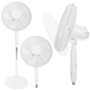 Stojanový ventilátor s 5 lopatkami - bílý 45 W