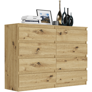 Moderní komoda s 8 zásuvkami R-140-S8 - různé barevné varianty artisan