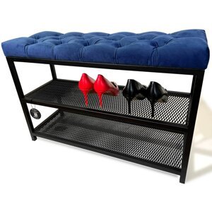 Botník s čalouněným sedákem 80 cm - více barev modrá
