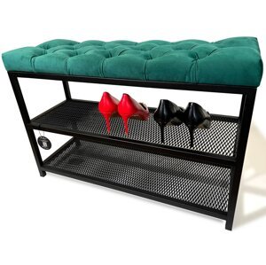 Botník s čalouněným sedákem 80 cm - více barev zelená