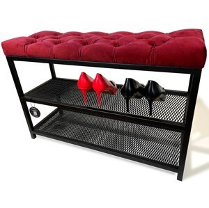 Botník s čalouněným sedákem 80 cm - více barev červená