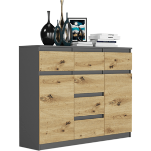 Designová komoda S-62D s čistými liniemi - různé barevné provedení antracit mix artisan