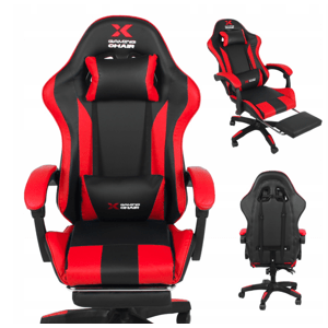 Herní židle Xgaming s opěrkou nohou - černá a červená