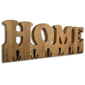 Nástěnný věšák z masivního dubu HOME - 50 x 16,5 cm