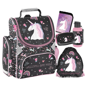 Dívčí školní sada PASO UNICORN - 5dílná školní sada s taškou a doplňky
