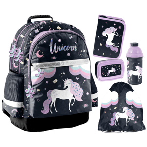 Školní sada pro dívky UNICORN - 5dílná sada s batohem a doplňky