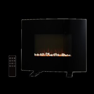 Elektrický krb s efektem plamene - černý, dálkové ovládání, 1000/2000 W