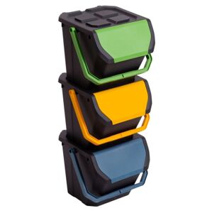 Set 3 odpadkových košů FRIDA na tříděný odpad 3 x 25 L