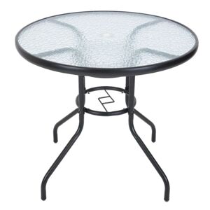 Zahradní stůl ZWMT Ø 80 cm kovový se skleněnou deskou