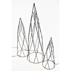 Sada kovových pyramid, 154 LED, teplá bílá