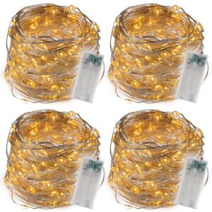 Sada 4  kusů světelných drátů 40 LED, teplá bílá