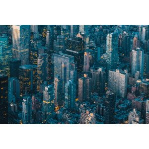 Fotografie Aerial view of New York City skyline at night, Marco Bottigelli, 40 × 26.7 cm