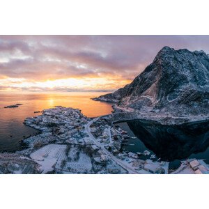 Fotografie Lofoten islands landscape in winter, Arctic Circle, Marco Bottigelli, 40 × 26.7 cm