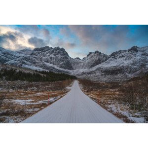 Fotografie Scenic road covered with snow in, Marco Bottigelli, 40 × 26.7 cm