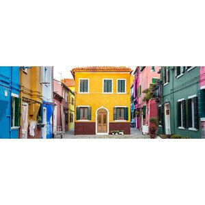 Fotografie Panoramic of the colorful houses of Burano, Venice, Matteo Colombo, 60x21.2 cm