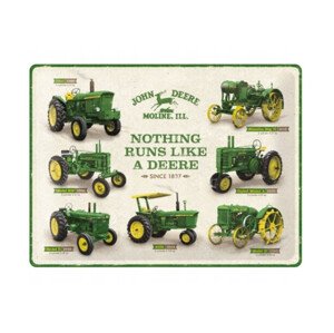 Plechová cedule John Deere - Model Chart, 30 x 40 cm