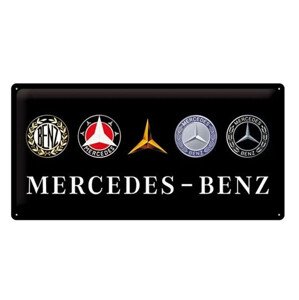 Plechová cedule Mercedes-Benz - Logos, 25 x 50 cm