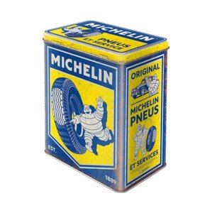 Plechová dóza Plechová dóza Michelin - Vintage, 20 x 14 x 10 cm