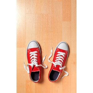 Fotografie Trainers on wooden floor, Peter Dazeley, 26.7x40 cm
