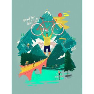 Ilustrace Head for the Hills, Mark Harrison, 30 × 40 cm
