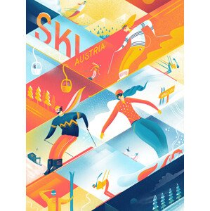 Ilustrace Ski the Lines, Mark Harrison, 30 × 40 cm