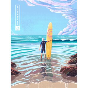 Ilustrace Surf Cornwall, Mark Harrison, 30 × 40 cm