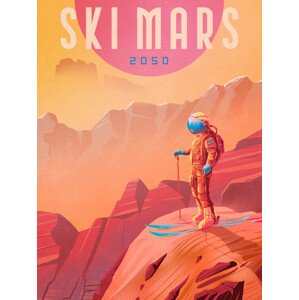 Ilustrace Ski Mars, Mark Harrison, 30 × 40 cm