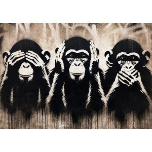 Ilustrace Three Wize Monkeys, Andreas Magnusson, 40 × 26.7 cm