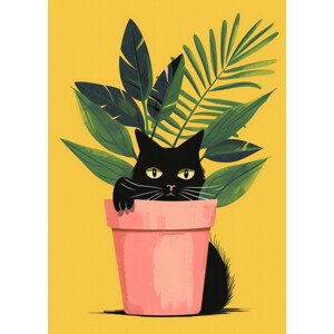 Ilustrace Cat In the Plant, Andreas Magnusson, 30 × 40 cm