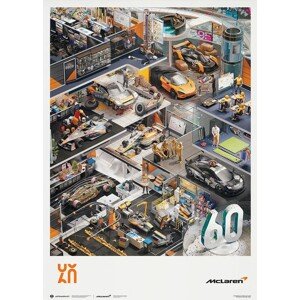 Umělecký tisk McLaren Racing - Season's Greetings - 60th Anniversary - 2023, 50 × 70 cm